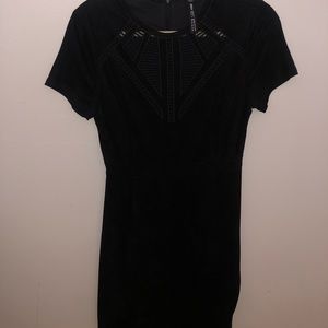 Design Lab- Black suede mini dress with cut-outs